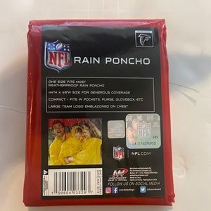 New! Atlanta Falcons Rain Poncho